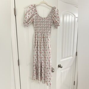 Hill House Louisa Nap Dress pink vine stripe cotton